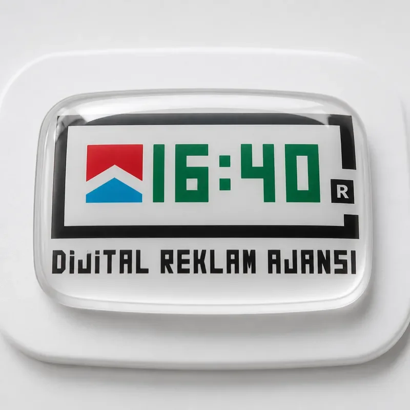 Damla etiket — 16:40 Dijital epoksi yüzey makro